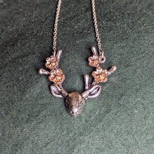 Unique Cottagecore Silver Deer Necklace